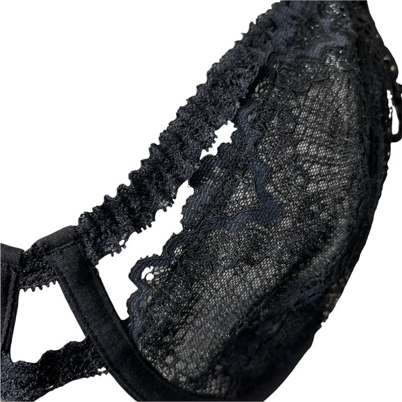 NWOT Adore Me Black Lace Cut Out Underwire Bra Bondage style 36C - Picture 5 of 10